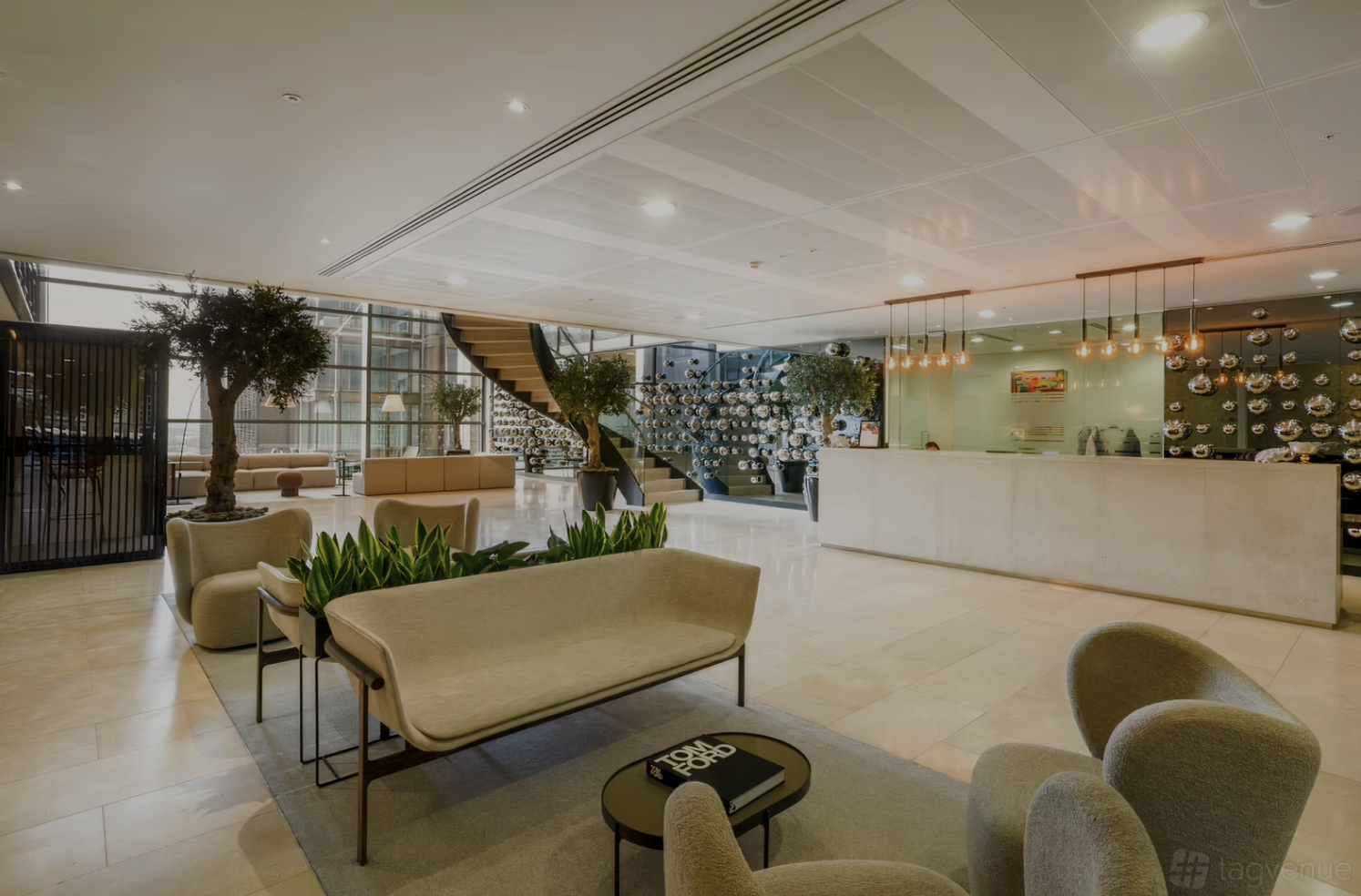 Reception lobby of the London workshop venue