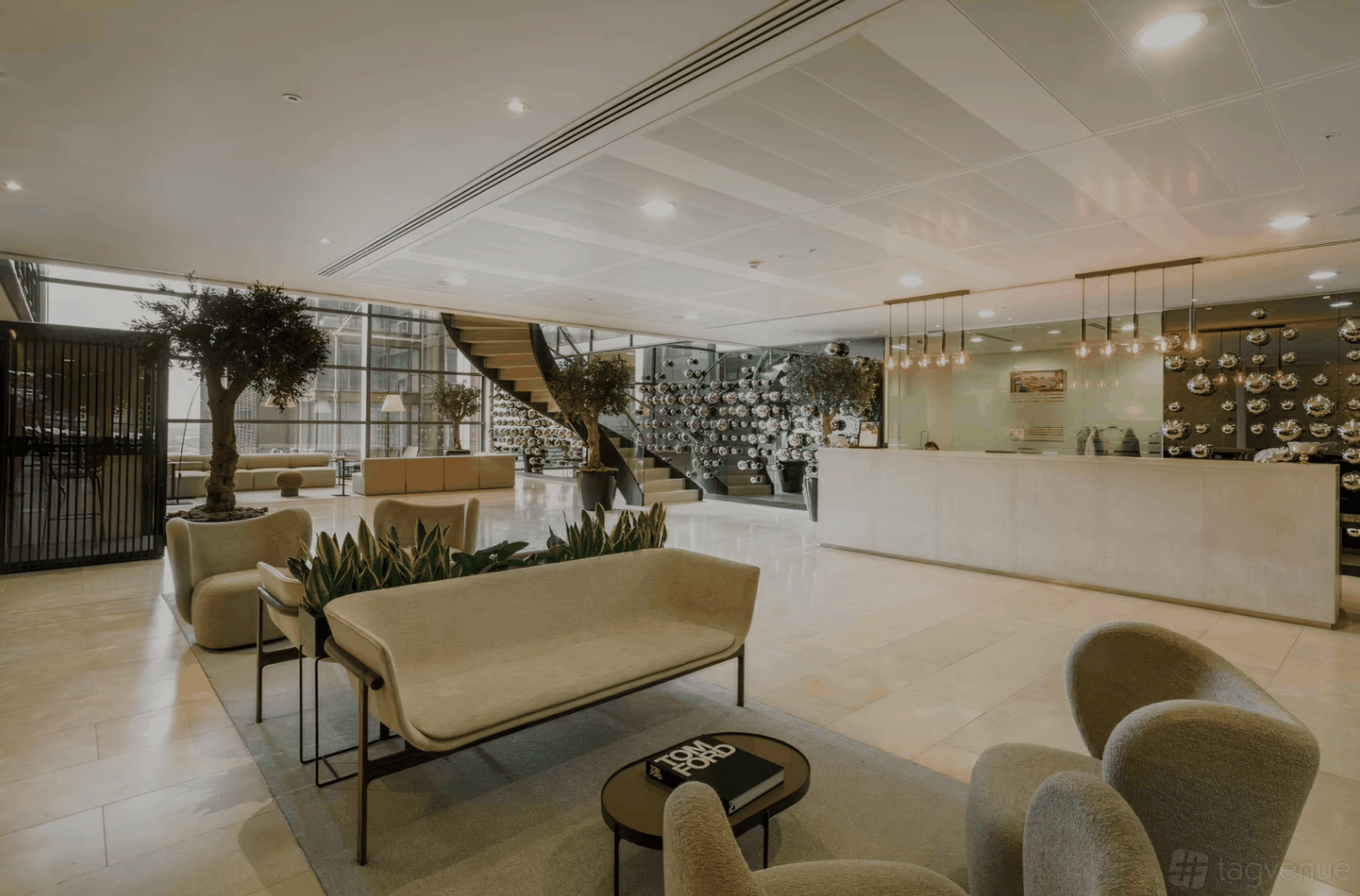 Reception lobby of the London workshop venue